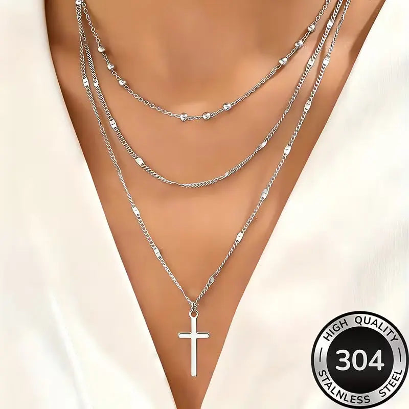 AIVEO Golden Grace Stacking Necklace — Stainless-Steel Layering Chain My Store