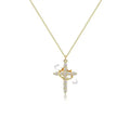 Regal Spin Cross Crown Necklace - Rotating Stainless Steel Pendant My Store